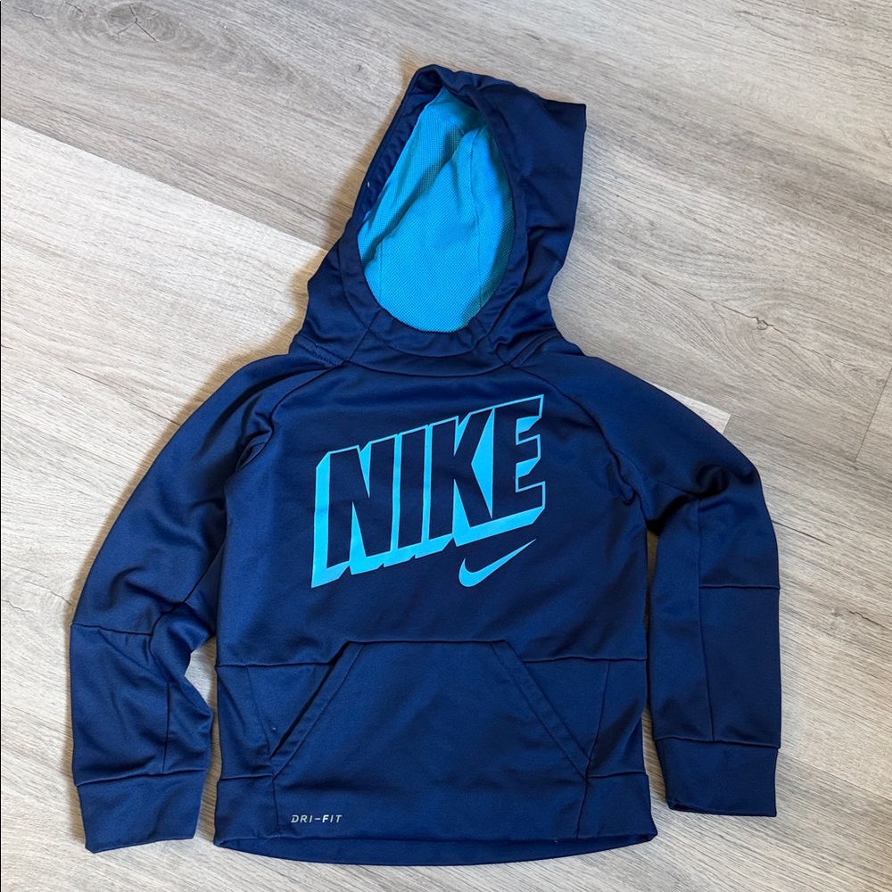 Nike Kids Navy and Teal Hoodie